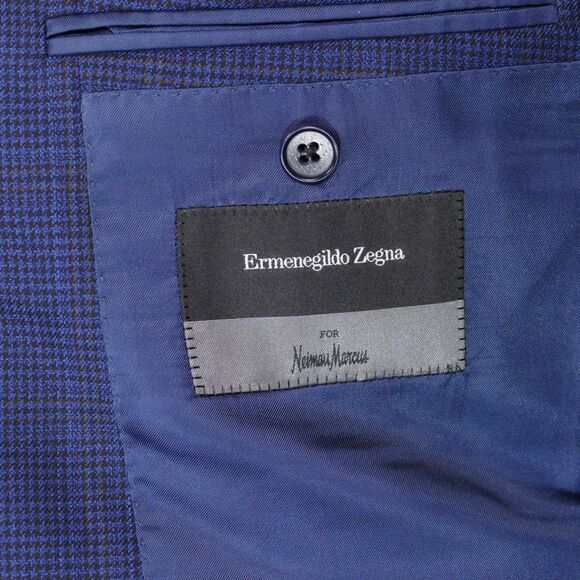 Ermenegildo Zegna Sport Coat Blazer Men 38S Blue Plaid Trofeo Wool 3-Button - Picture 9 of 12